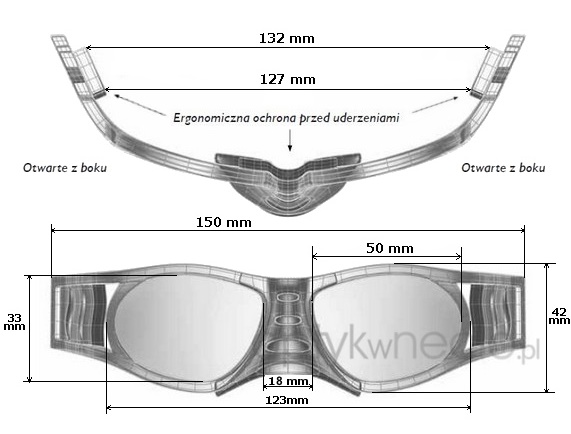 okulary Sziols Indoor Sports rozmiar M wymiary